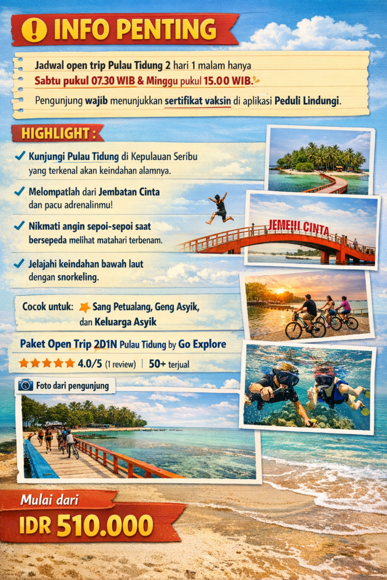 Paket Open trip Pulau Tidung 2 hari 1 malam